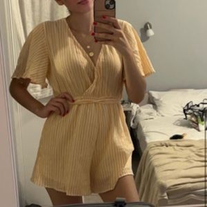 Stripes orange romper